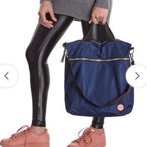 Shorty Love - wonder - large crossbody Navy Blue Tote Bag with Checkered Strap